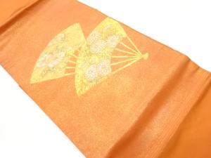 金彩螺鈿扇に菊・椿模様名古屋帯